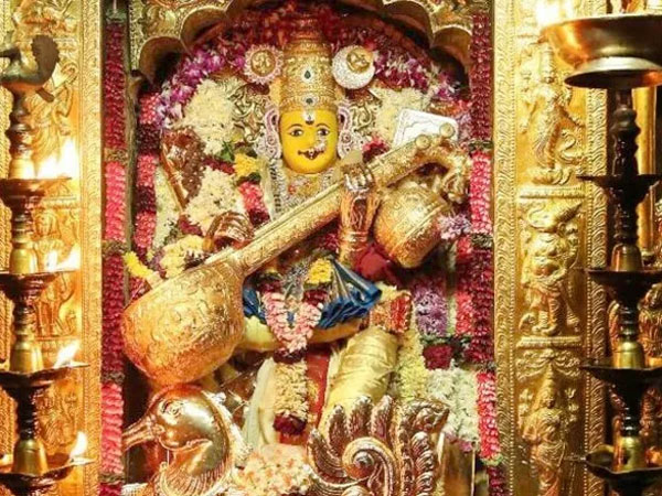 Navratri festival on Indrakiladri Saraswati is decorated on the seventh day