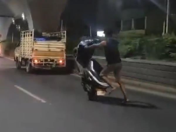 A video of a young man doing stunts with a scooter is going viral on social media