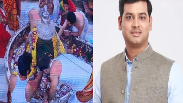 Eknath Shinde s son Shrikant gets backlash after entering Mahakaleshwar Temple s sanctum despite ban Eknath Shinde s son Shrikant gets backlash after entering Mahakaleshwar Temple s sanctum despite ban