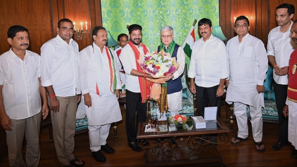 CM Revanth Reddy meets Telangana Governor Jishnudev Varma briefs on caste census