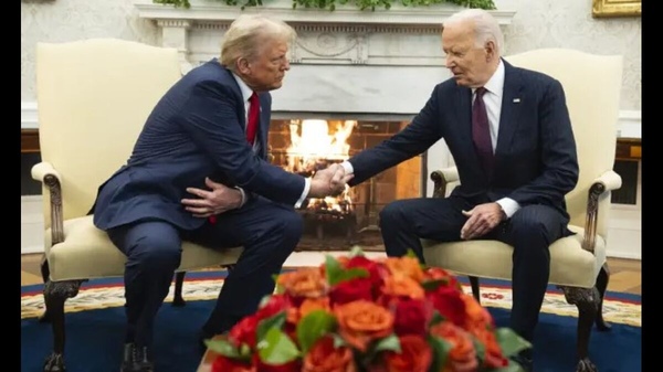 Donald Trump Joe Biden meet at White House Debate on transition of power