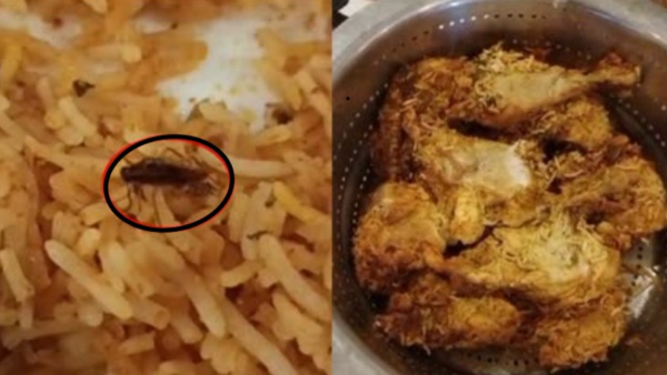 Cockroach found in biryani at a hotel in Alwal Hyderabad