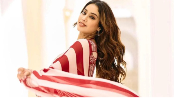 Bollywood actress Janhvi Kapoor visited the Hanuman temple in Maduranagar Hyderabad