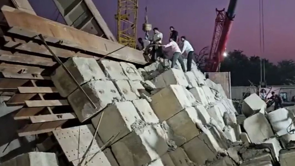 under-construction bridge part of the Mumbai-Ahmedabad bullet train collapsed One dead