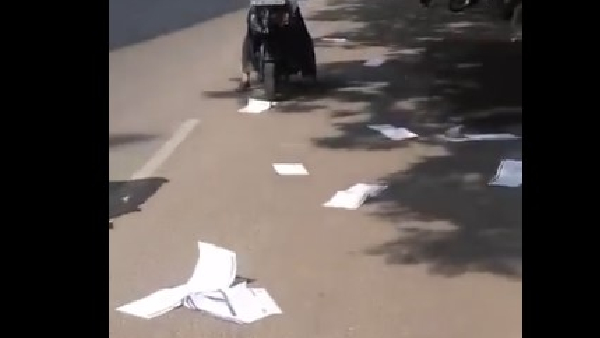 House-to-house survey documents on the main road Kapra Tahsildar suspended House-to-house survey documents on the main road Kapra Tahsildar suspended