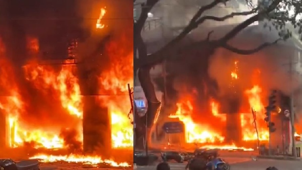 Electric bike showroom in Bengaluru caught by fire