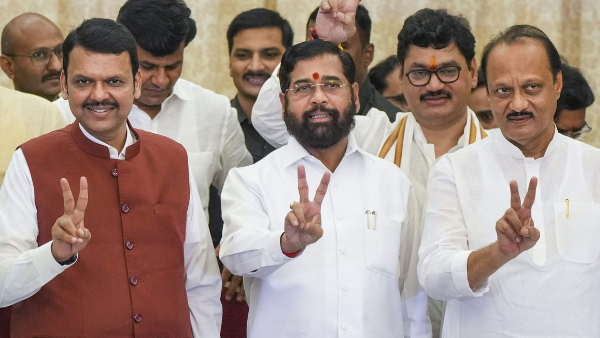 Devendra fadnavis Eknath shinde and ajit pawar trio to take oath today with swapped roles
