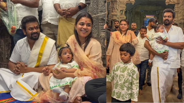 Actor Manchu Manoj and Bhuma Mounika visits Ahobilam temple in Nandyal Actor Manchu Manoj and Bhuma Mounika visits Ahobilam temple in Nandyal