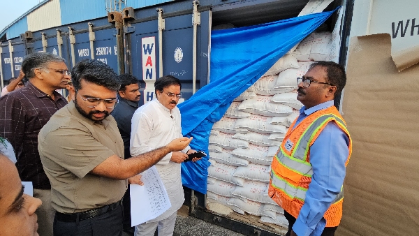 ap minister nadendla Manohar caught 483 metric tonnes of pds rice at Visakhapatnam port