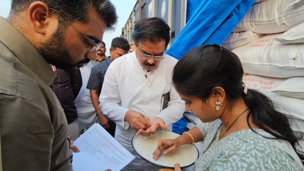 ap minister nadendla Manohar caught 483 metric tonnes of pds rice at Visakhapatnam port