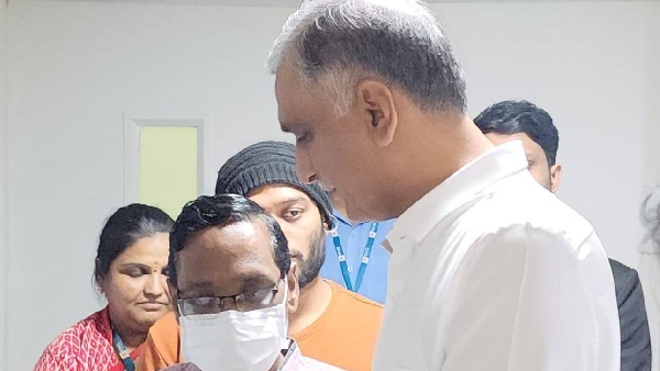 Harish Rao visits Sree Tej criticizes Congress government