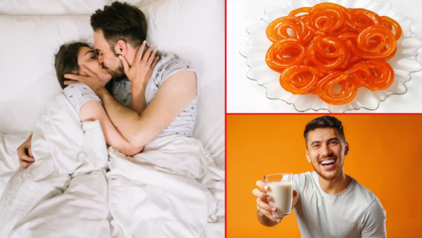 Drinking jalebi mixed with hot milk doubles the power of romance