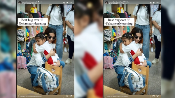 Samantha shared a photo and saying it was the best hug of her life