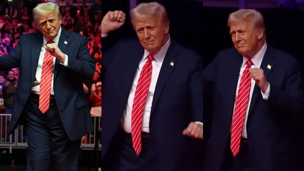 MAGA victory rally Donald Trump grooved during a musical performance