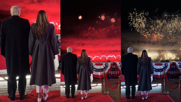 Donald Trump and Melania attends fireworks at National golf club in North Virginia
