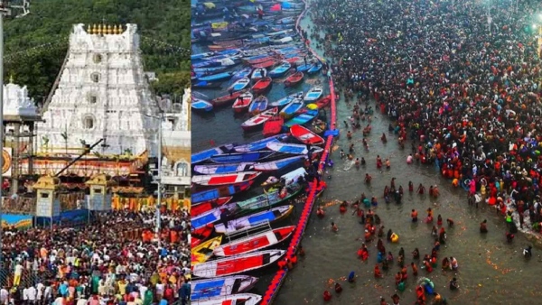 Maha Kumbh 2025 Devotees throng Lord Venkateswara temple at Prayagraj set up by TTD