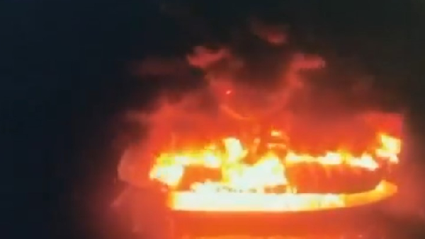 Major fire breaks out in Hyderabad s Hussain Sagar two boats gutted Major fire breaks out in Hyderabad s Hussain Sagar two boats gutted