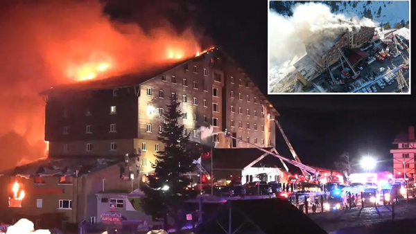 Ski resort Hotel in Turkey s Bolu mountains caught by fire and killed 76 people Ski resort Hotel in Turkey s Bolu mountains caught by fire and killed 76 people