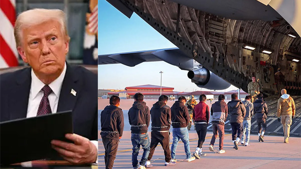 Donald trump s message behind deportation of unlawful immigrants in military commmercial aircrafts Donald trump s message behind deportation of unlawful immigrants in military commmercial aircrafts