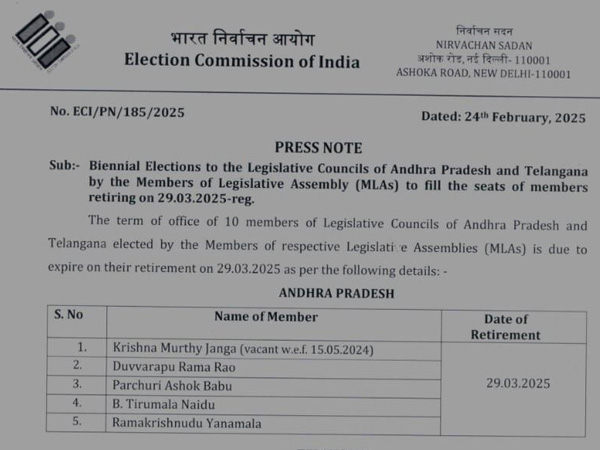 ec schedule for elections to 5 mla quota mlc seats in ap legislative council- here are details ec schedule for elections to 5 mla quota mlc seats in ap legislative council- here are details