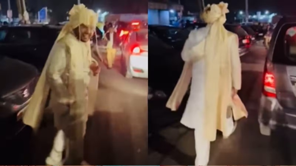 Groom Stuck in Traffic Walks to Wedding Hall Video Goes Viral Groom Stuck in Traffic Walks to Wedding Hall Video Goes Viral