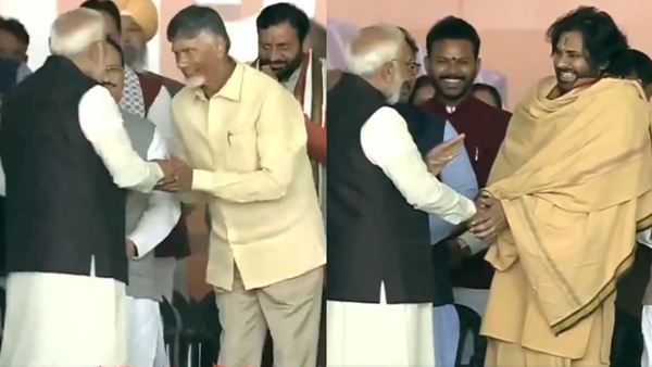 Rekha Gupta oath taking ceremony PM Modi greets AP CM Chandrababu and Pawan Kalyan