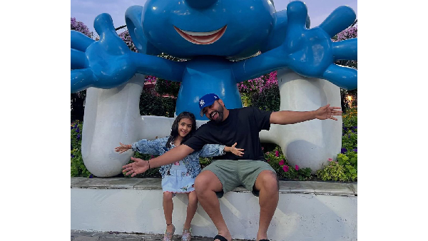 IND vs NZ Rohit Sharma enjoying his time with his daughter Samaira at Dubai