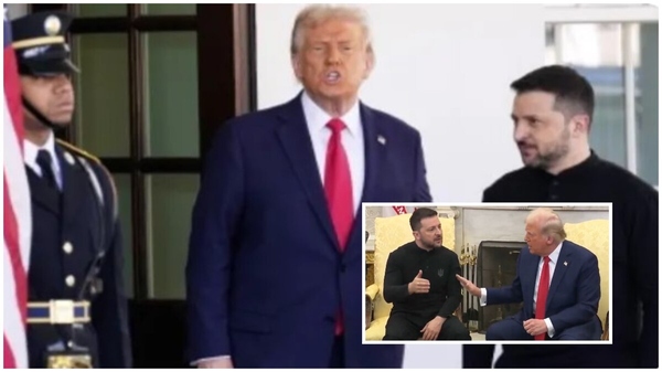 Ukrainian President Zelensky meets with US President Donald Trump