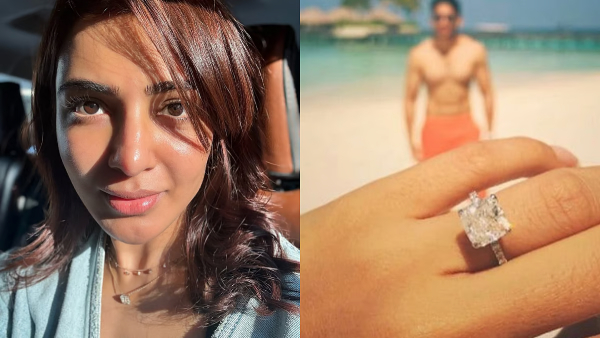 Samantha engagement with raj nidimoru Samantha diamond ring viral