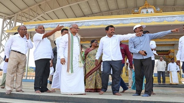 Ram navami 2025 TTD AEO Ch Venkaiah Chowdary visits Vontimitta temple