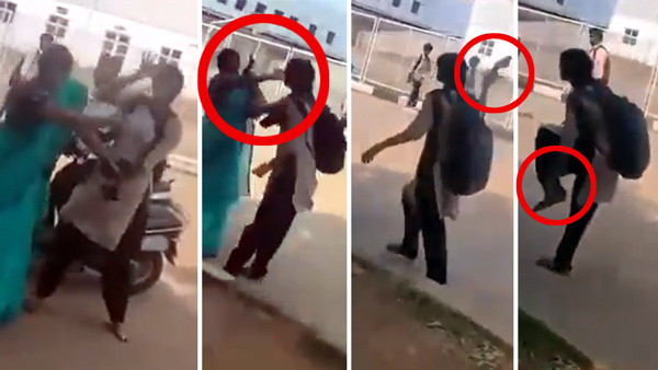 Student hit teacher with shoe for taking phone