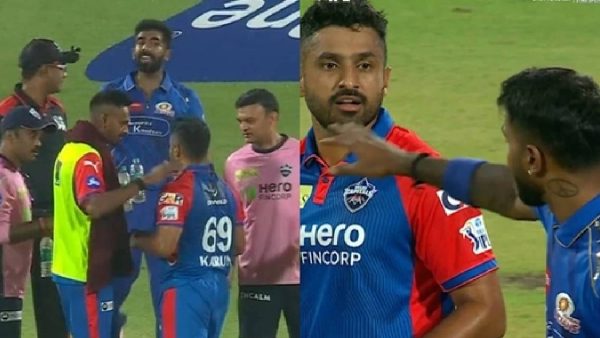Bumrah and Karun Nair clash during IPL match