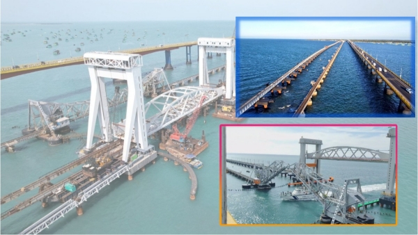 PM Modi Inaugurates India s First Vertical Lift Sea Bridge in Tamil Nadu