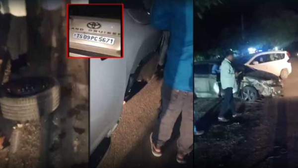 Minister Adluri Laxman survived a major accident