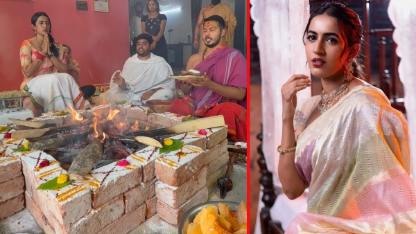 Niharika Konidela perform Chandi Homam at her production house