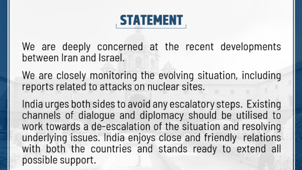 india offers support to close allies iran and Israel after air strikes against each other india offers support to close allies iran and Israel after air strikes against each other