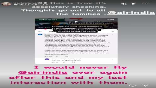 David Warner s Explosive Vow I ll Never Fly Air India Again After Ahmedabad Crash