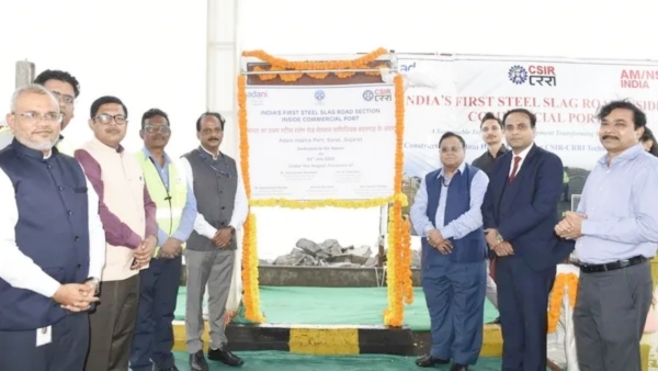 Adani Ports Pioneers World s First Steel Slag Road at Hazira Port Adani Ports Pioneers World s First Steel Slag Road at Hazira Port