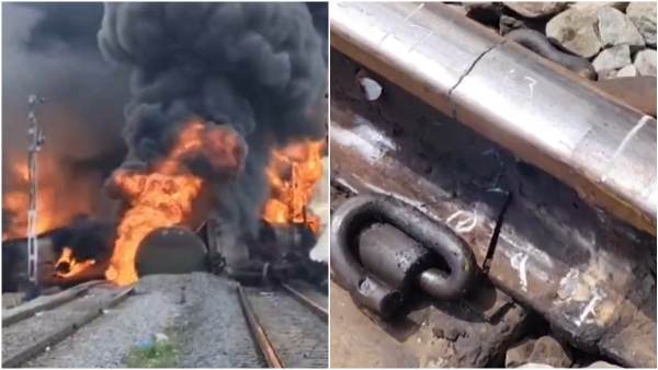 Crack found on Tiruvallur track near accident site that Fire on train carrying diesel
