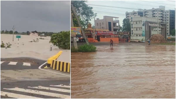 Several areas in AP Capital City Amaravati region flooded due to heavy rains Several areas in AP Capital City Amaravati region flooded due to heavy rains