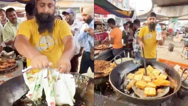 Ludhiana Street Vendor s Shocking Act Dipping Oil Packets in Hot Oil Ludhiana Street Vendor s Shocking Act Dipping Oil Packets in Hot Oil