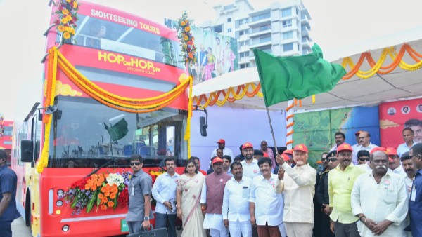 Vizag Beach Road Tour Gets a Lift Chandrababu Inaugurates Hop-On Hop-Off Buses for Sightseeing