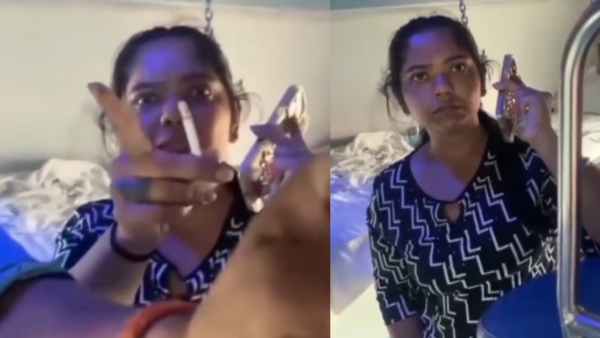 Viral Video Young Woman Caught Smoking in AC Coach of Visakhapatnam-Gandhidham Express Viral Video Young Woman Caught Smoking in AC Coach of Visakhapatnam-Gandhidham Express