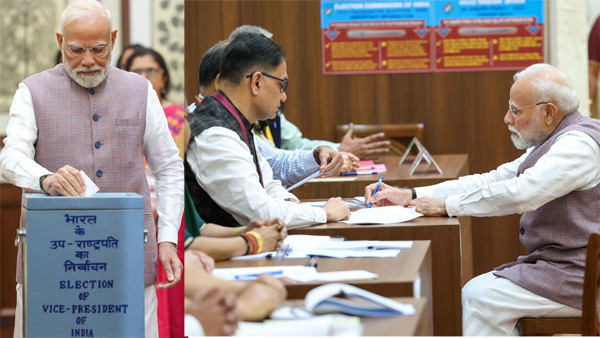PM Modi leaves cast his vote for the Vice Presidential election PM Modi leaves cast his vote for the Vice Presidential election