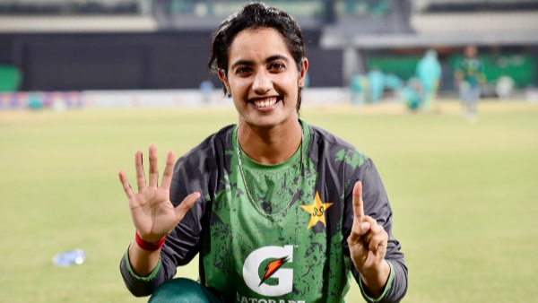 Pakistan Women cricketer Nashra Sundhu Mimics Haris Rauf s 6 Gesture Against India Pakistan Women cricketer Nashra Sundhu Mimics Haris Rauf s 6 Gesture Against India