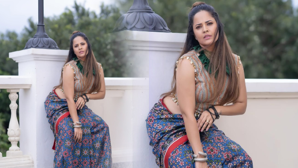 Anasuya s Bold Photoshoot in Blue Lehenga Goes Viral Igniting Debate on Glamour and Trolling