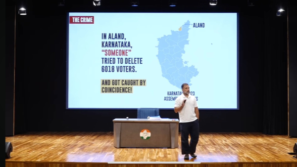 Rahul Gandhi drops hydrogen bomb-claims 6000 vote deletions in Karnataka s aland