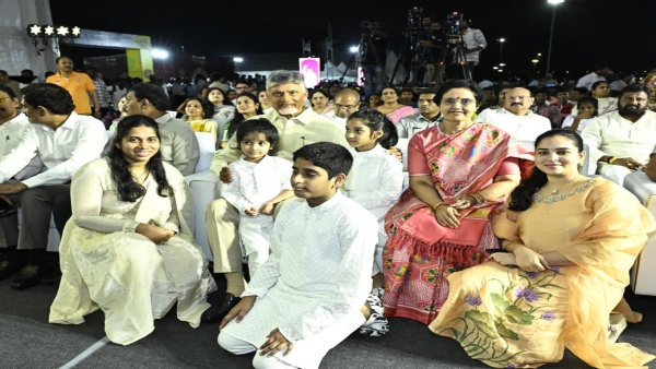 Diwali Glow in Vijayawada CM Chandrababu Naidu and Wife Light Up Punnami Ghat Celebrations