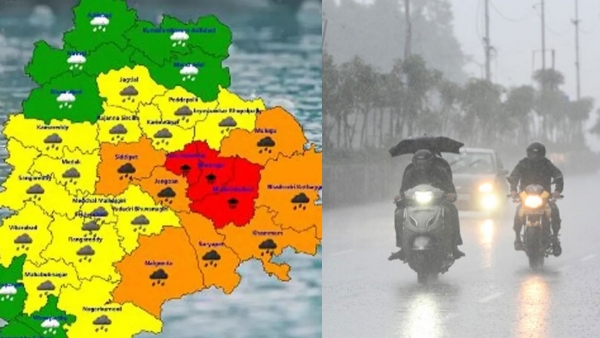Telangana Downpour Alert Low Pressure Triggers 4-Day Rains Yellow Warning for Southern Districts