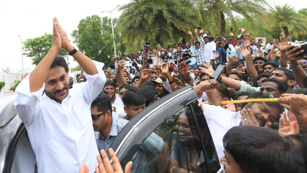 Workers of Vizag steel plant met YS Jagan and gave a memorandum